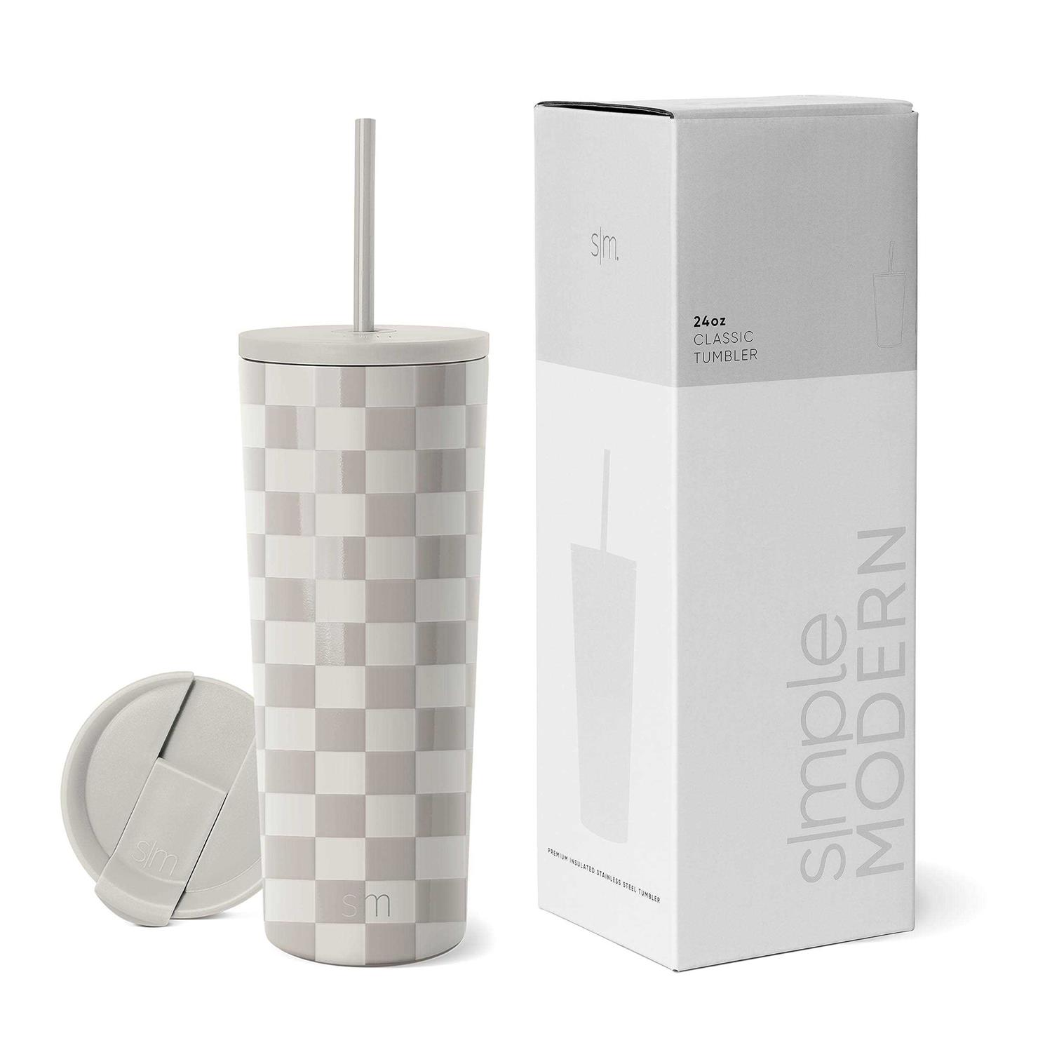 Simple Modern Classic Tumbler with Straw Lid & Flip Lid Travel Mug Gift Vacuum Insulated Coffee Beer Pint Cup