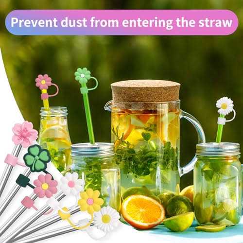 FOATHII Straw Cover Compatible with stanley cup accessories Silicone Straw Topper fit for stanley 40 oz tumbler with handle