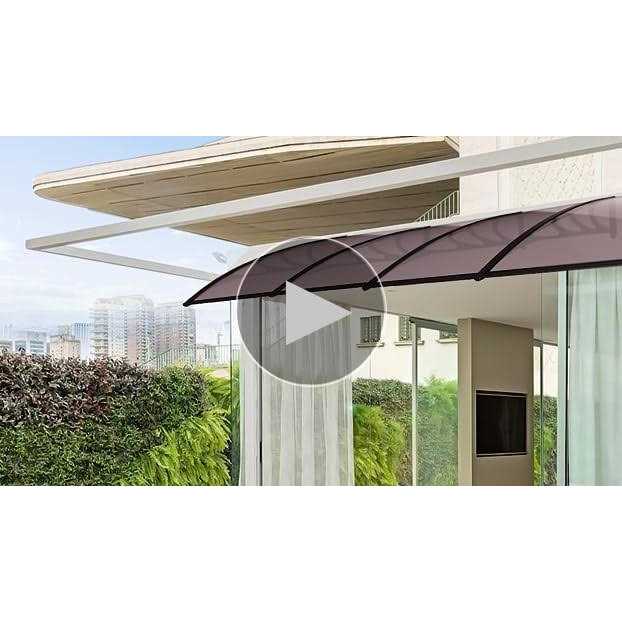Vivohome Polycarbonate Window Door Awning Canopy Black Bracket 40 Inch x
