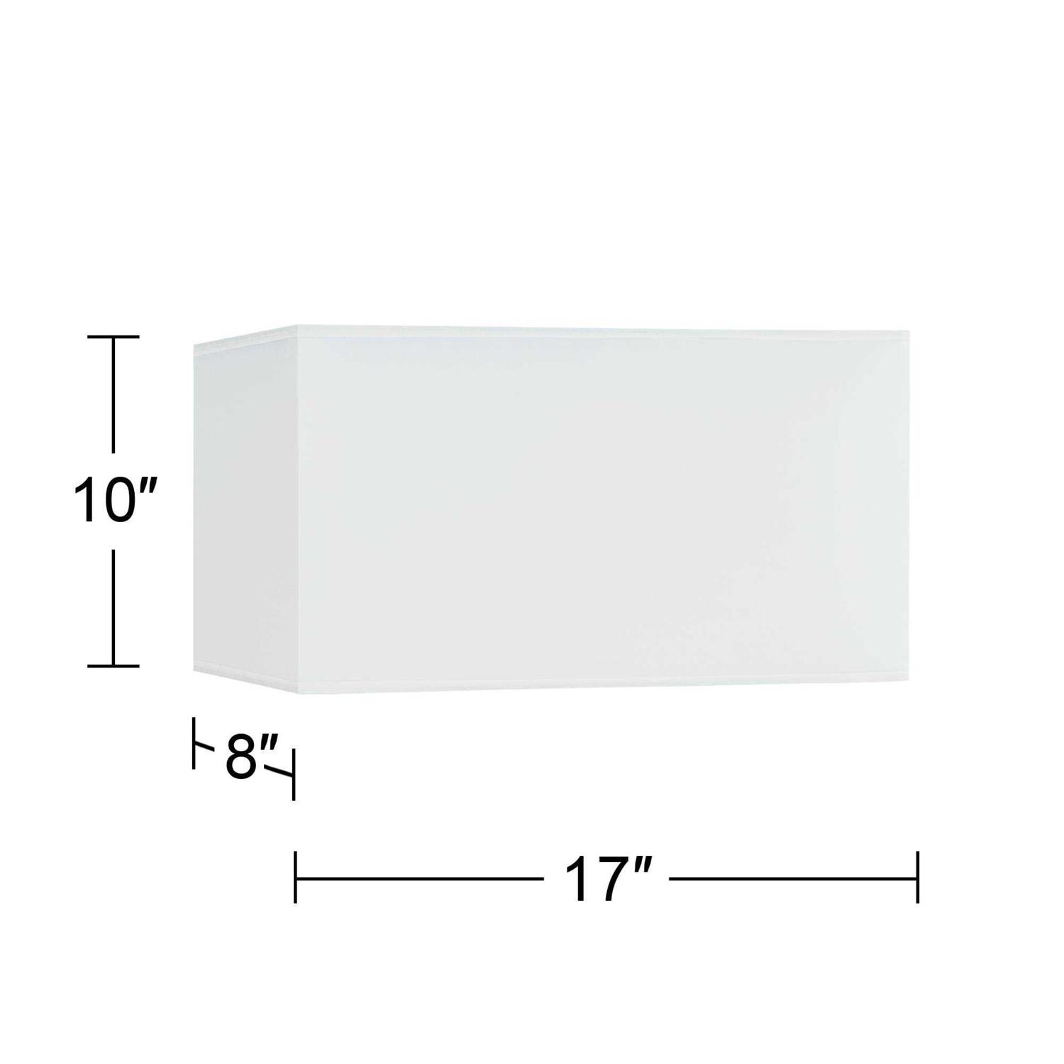 Possini Euro Design Rectangular Lamp Shade Faux Silk Large 17 inch Wide x 8 inch Deep x 10 inch High Spider with Harp and Finial Fitting 30P