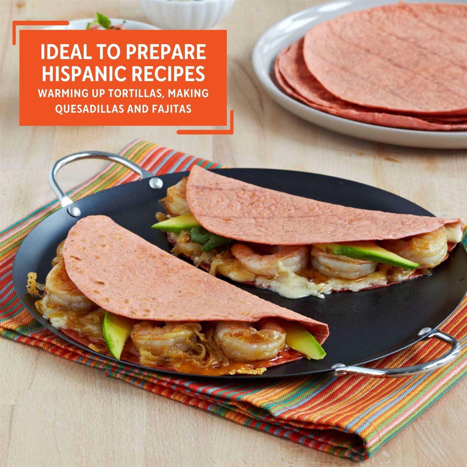 Imusa 9 Round Carbon Steel Comal with Metal Handles