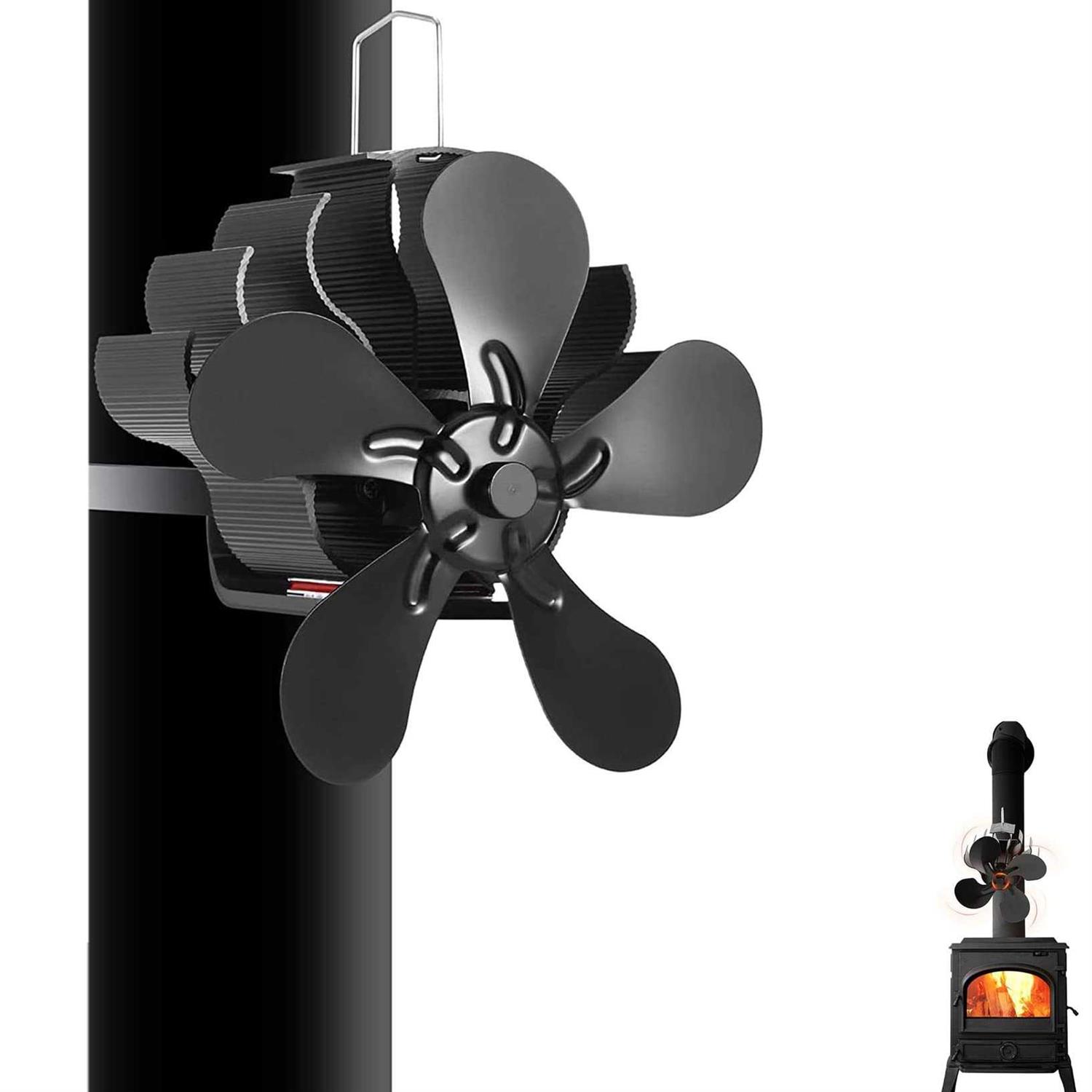 Fireplace Fans 5 Blades Heat Powered Stove Fan Wood Stove Fans for Stoves & Fireplaces Silent Heat Powered Fireplace Fan,No Electricity Required