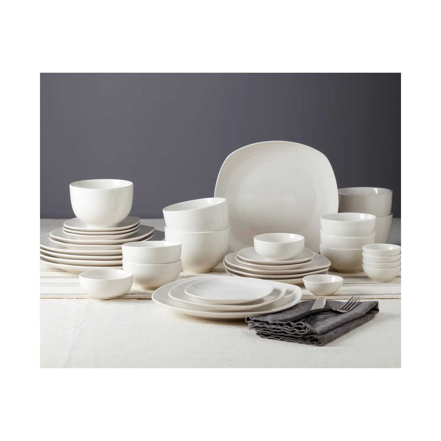 Inspiration by Denmark Soft Square 42 Pc. Dinnerware Set