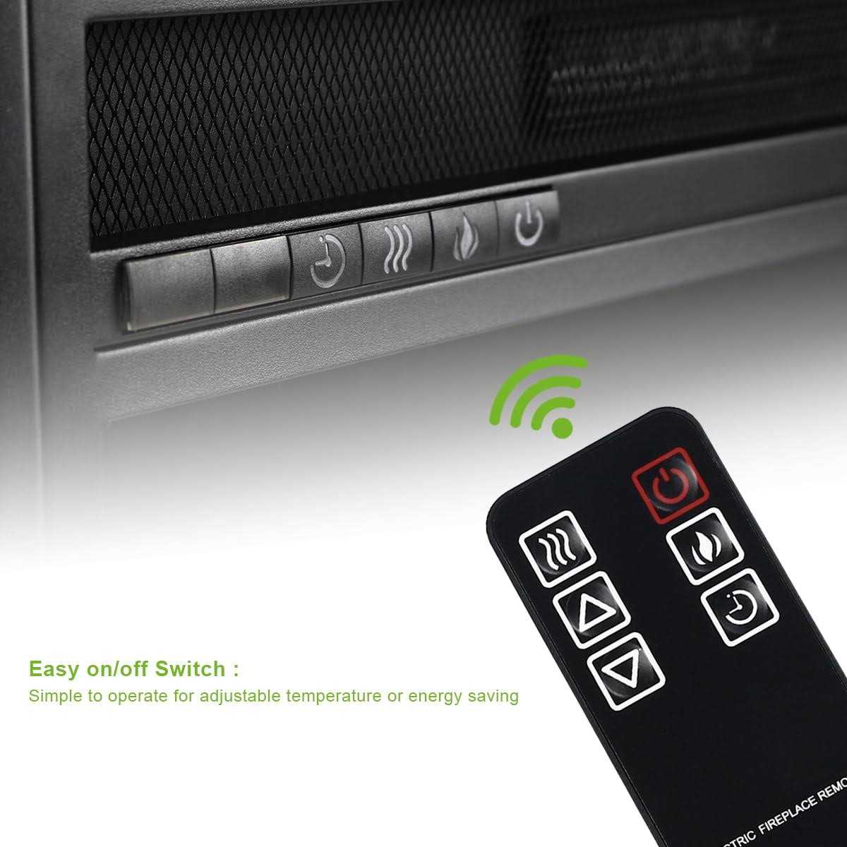 Geniqua 24 inch Wall Insert 1400w Electric Fireplace Heat w/Remote LED Flame Timer Heater