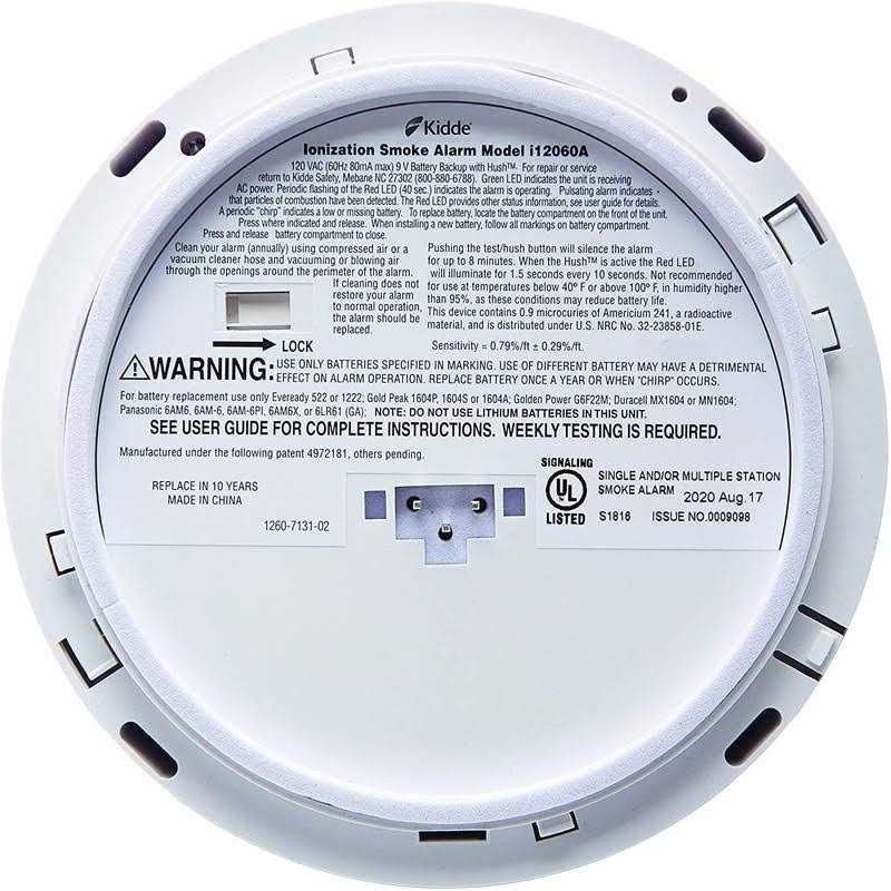 Kidde Smoke Detector Hardwired Smoke Alarm with Battery Backup i12060