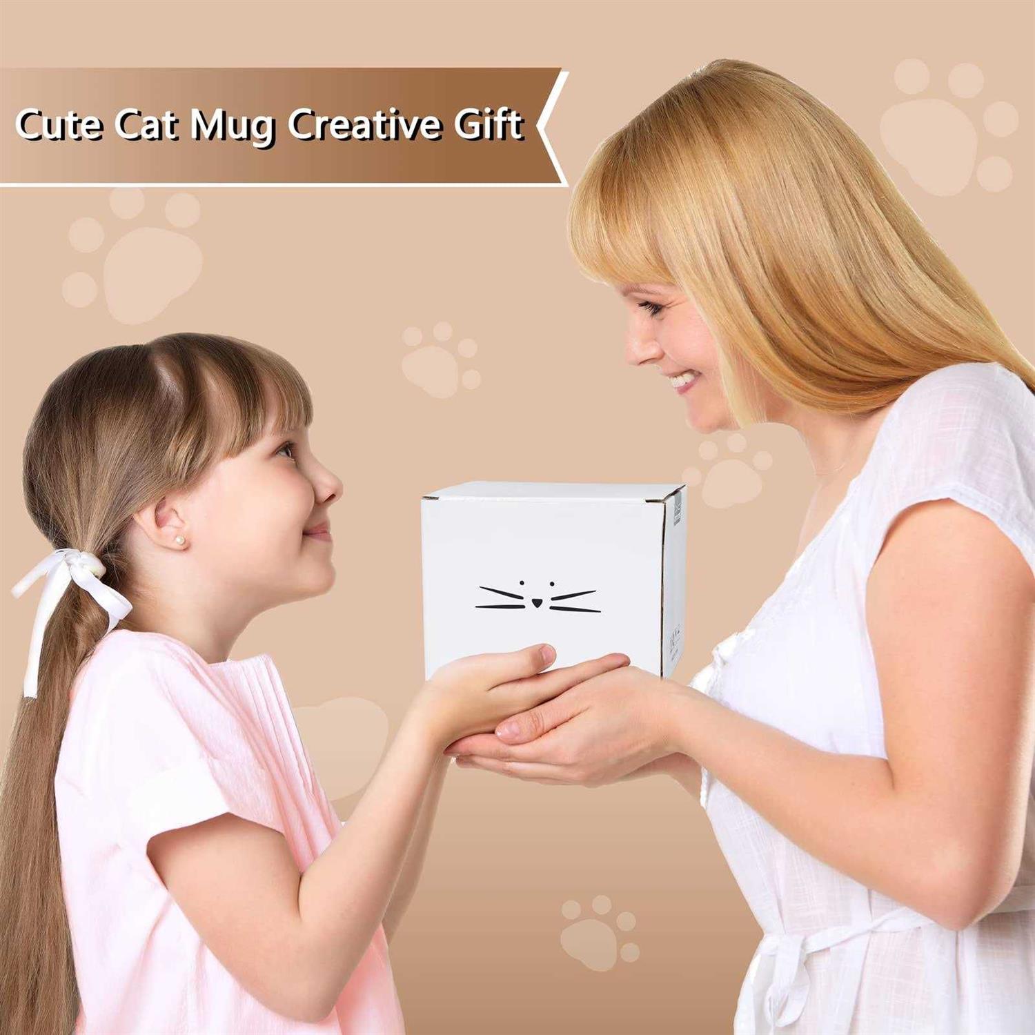 Koolkatkoo Cute Cat Coffee Mug for Cat Women Girls Ceramic Kitty Mugs 12 oz