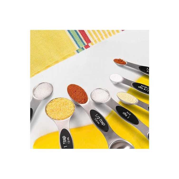 EDELIN Measuring Cups and Magnetic Measuring Spoons Set, Stainless Steel 5 Cups and 7 Spoons