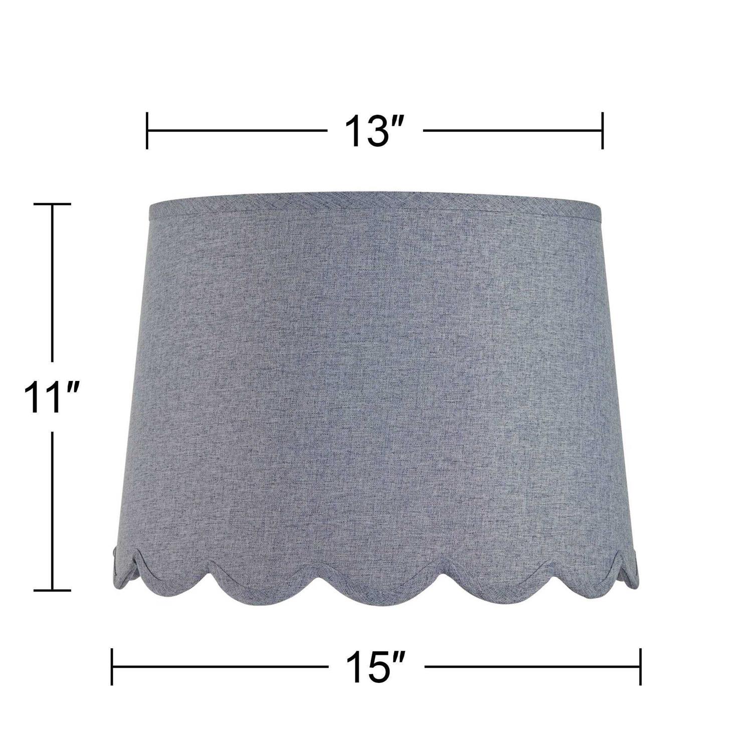 Springcrest Hardback Scallop Bottom Empire Lamp Shade Medium Top x Bottom x High Spider with Replacement Harp and Finial