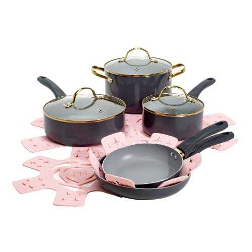 Paris Hilton Epic Nonstick Pots and Pans Set Multi-layer Coating