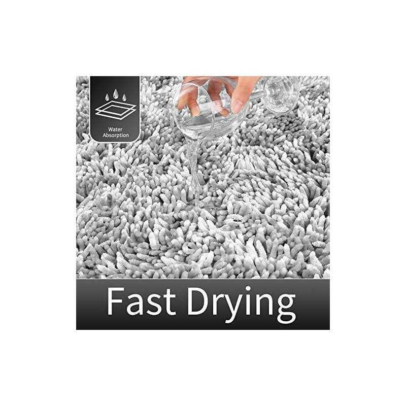 Yimobra Original Luxury Chenille Bath Mat Soft Shaggy Super Absorbent and