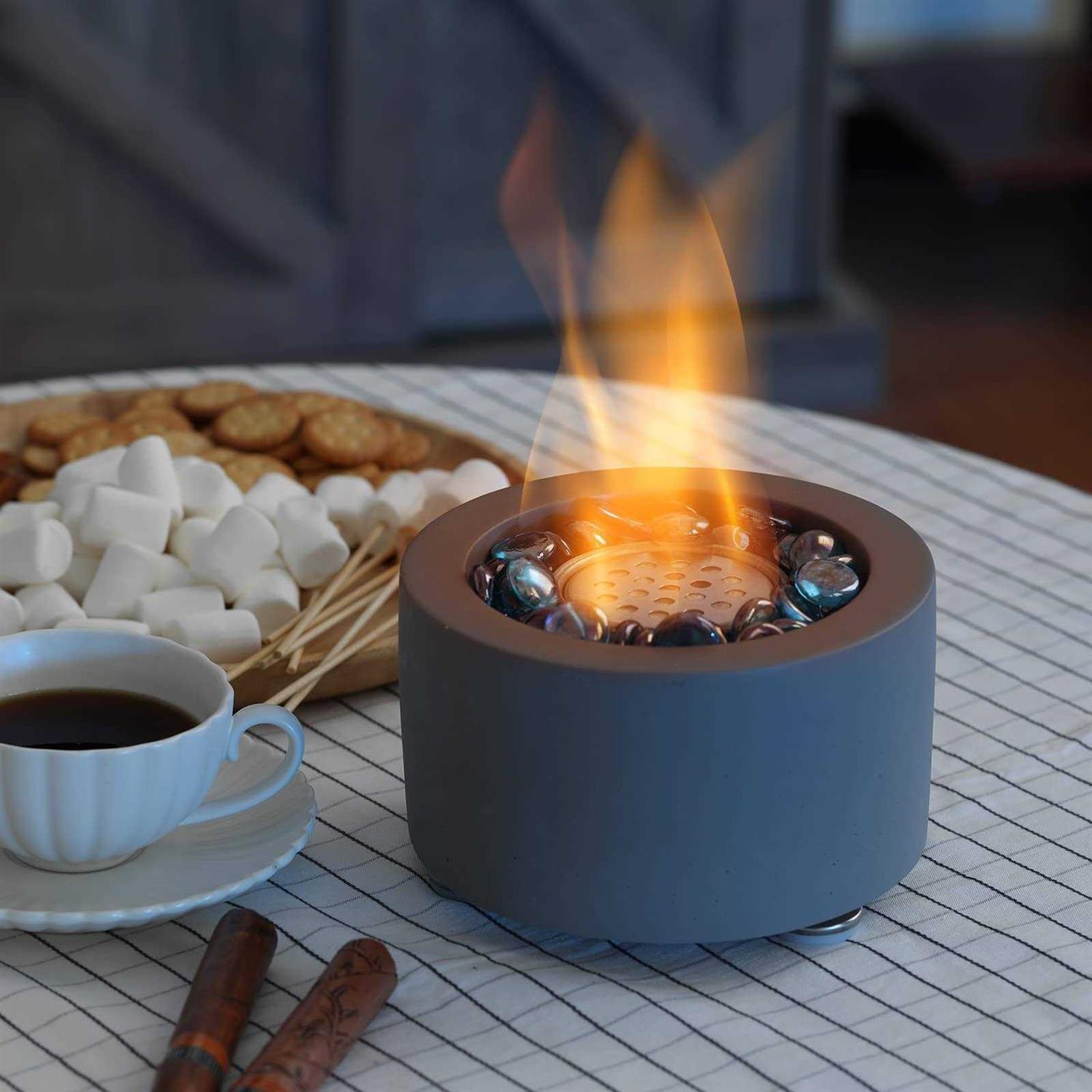 Turbro Cement Tabletop Fire Pit for Outdoor