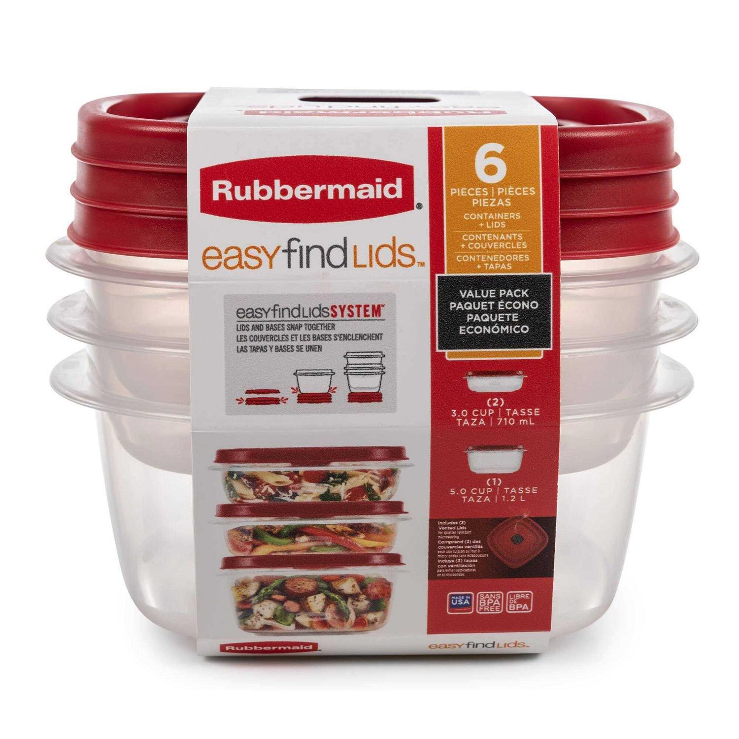 Rubbermaid Easy Find Lids Food Storage