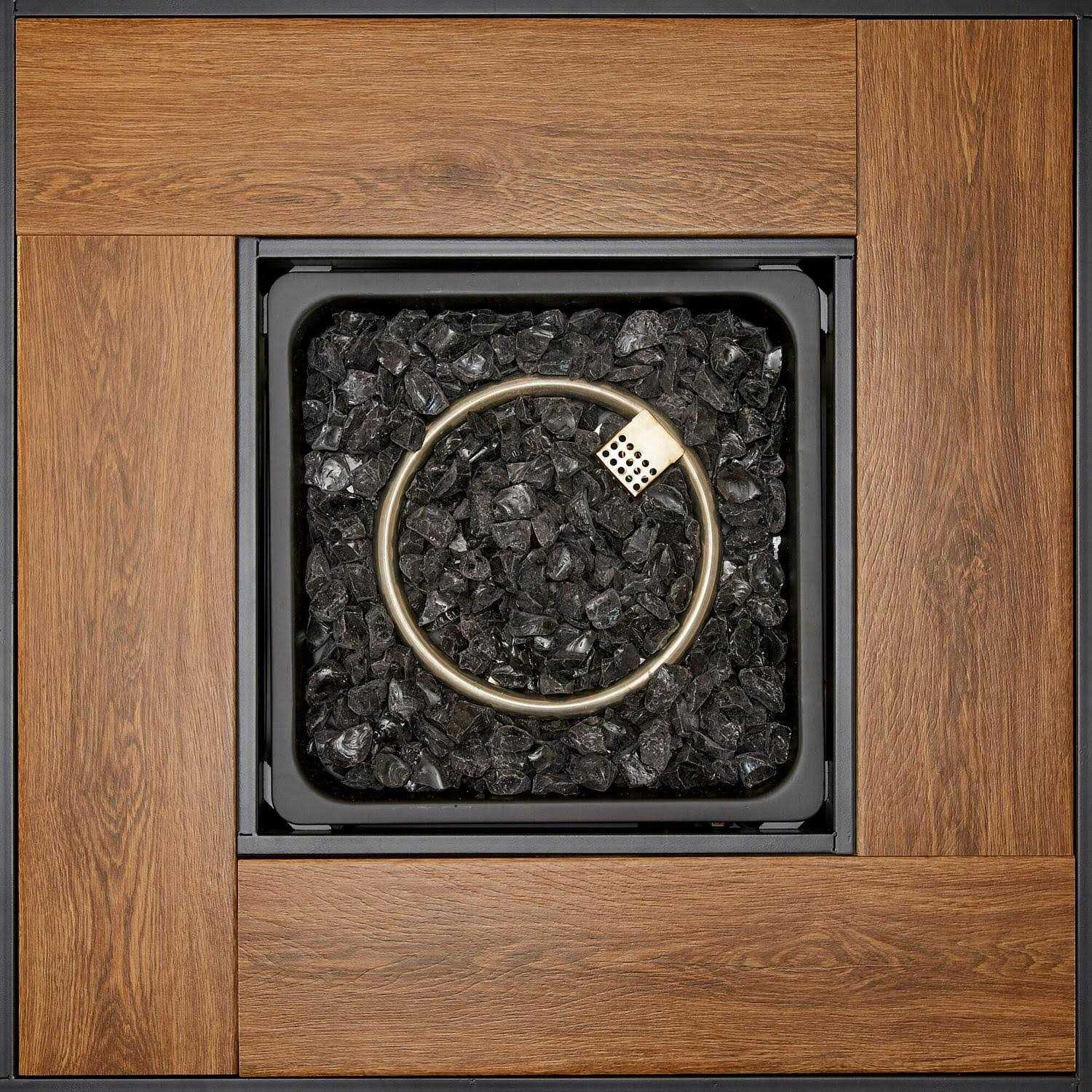 Style Selections 30-in W 50000-BTU Black/Brown/Gray Steel Propane Gas Fire Pit Table GAD15418L