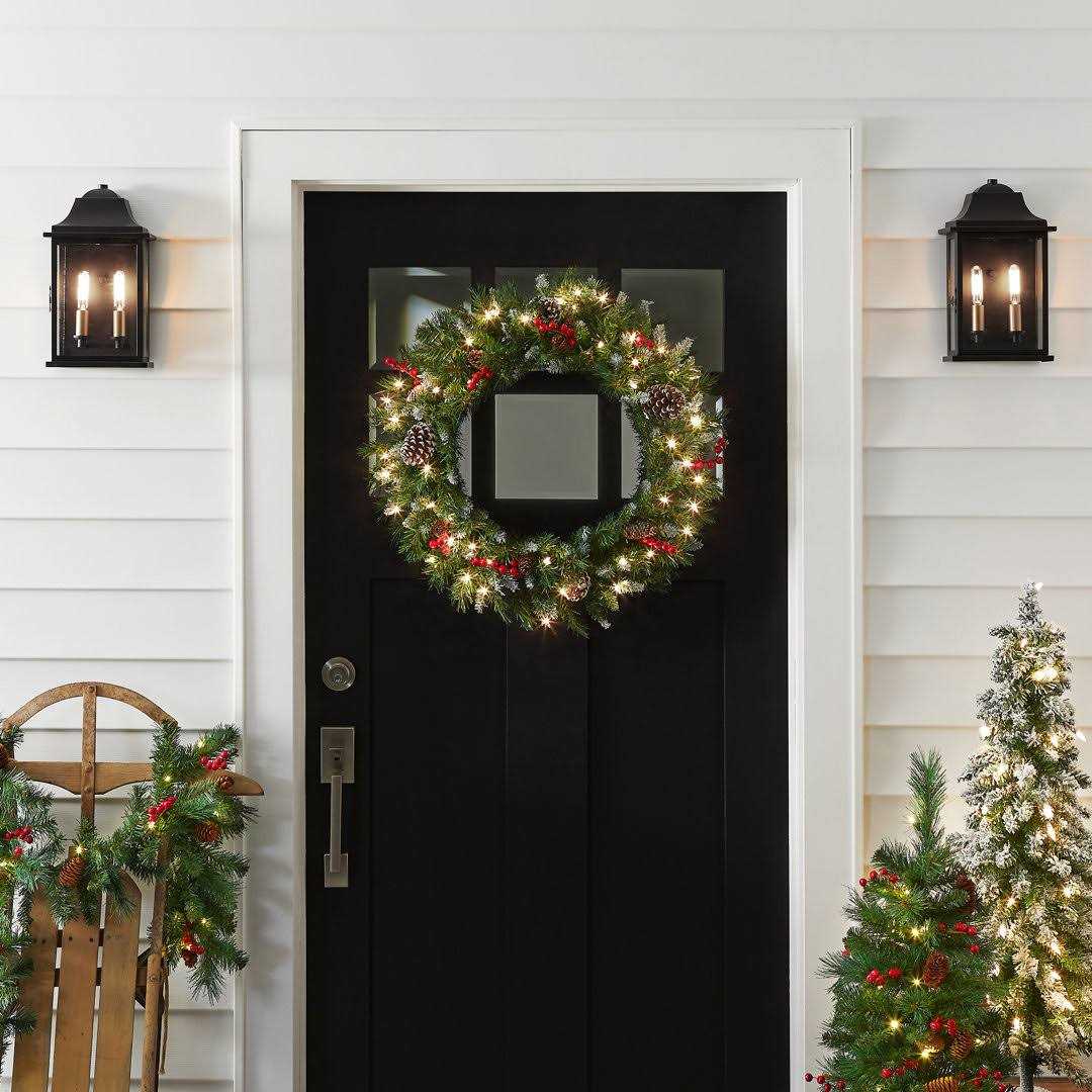 The Holiday Aisle® Torrens Frosted Berry Lighted PVC Wreath