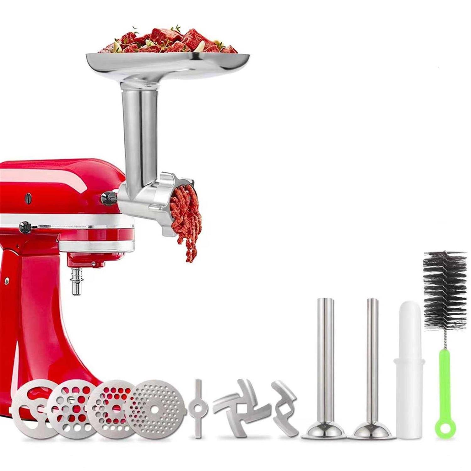 Kitchood Meat Grinder Attachment for KitchenAid Stand Mixers Accessories Included 2 Sausage Stuffer Tubes