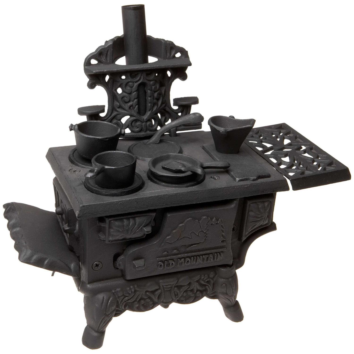 Black Mini Wood Cook Stove Set