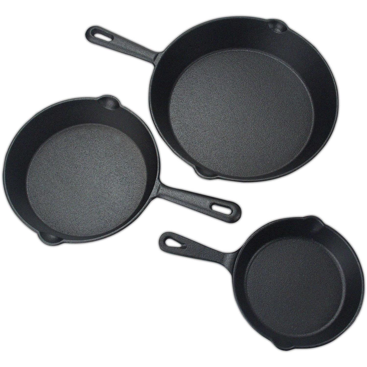 Utopia Kitchen Pre-Seasoned Cast Iron Skillet Set 3-Piece