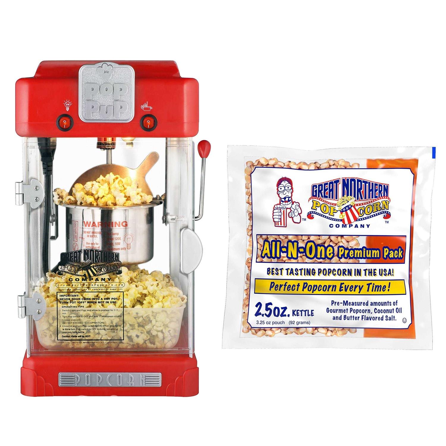 Great Northern Popcorn Machine Pop Pup Retro Style Popcorn Popper