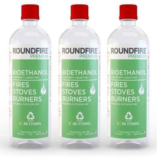 Roundfire Premium Ethanol Fireplace Fuel 1 Liter Fuel for Fire