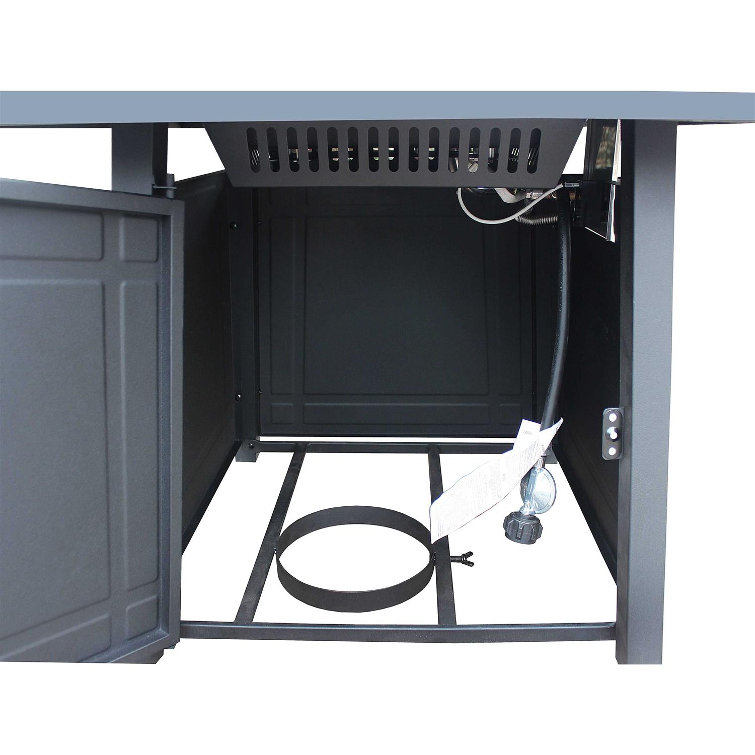 Mainstays 30 inch Square Tile Top Gas Fire Pit Table with 50,000 BTU