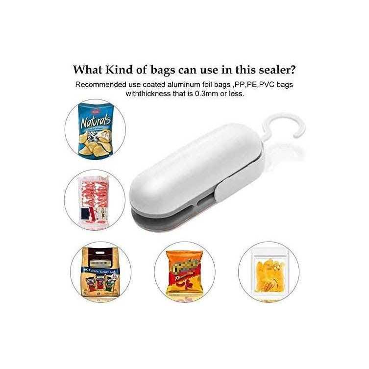 Mimill Mini Bag Sealer, Handheld Heat Vacuum Sealers, Bag Sealer Heat Seal, 2 in 1 Heat Sealer and Cutter Handheld Portable Bag Resealer Sealer