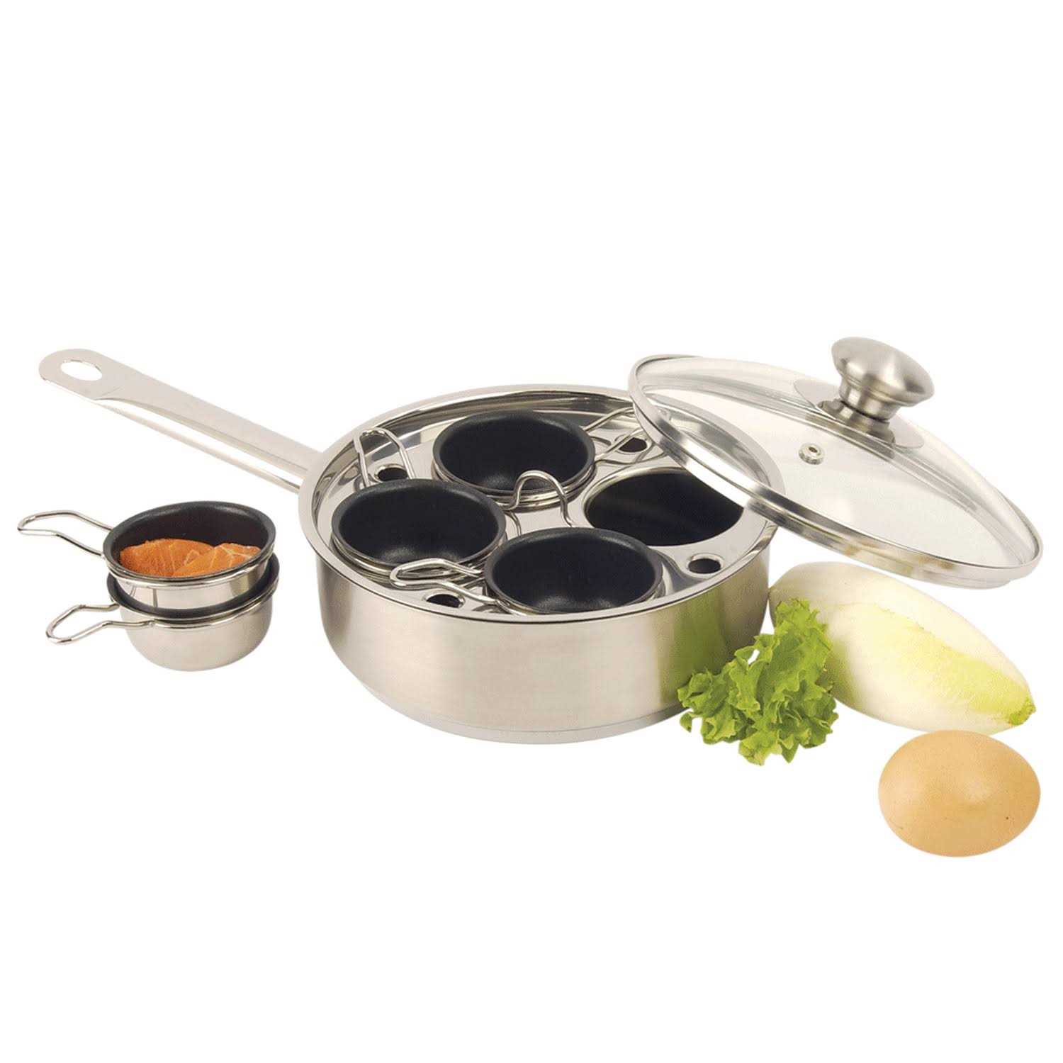 Demeyere Resto 4 Cup Stainless Steel Egg Poacher Set
