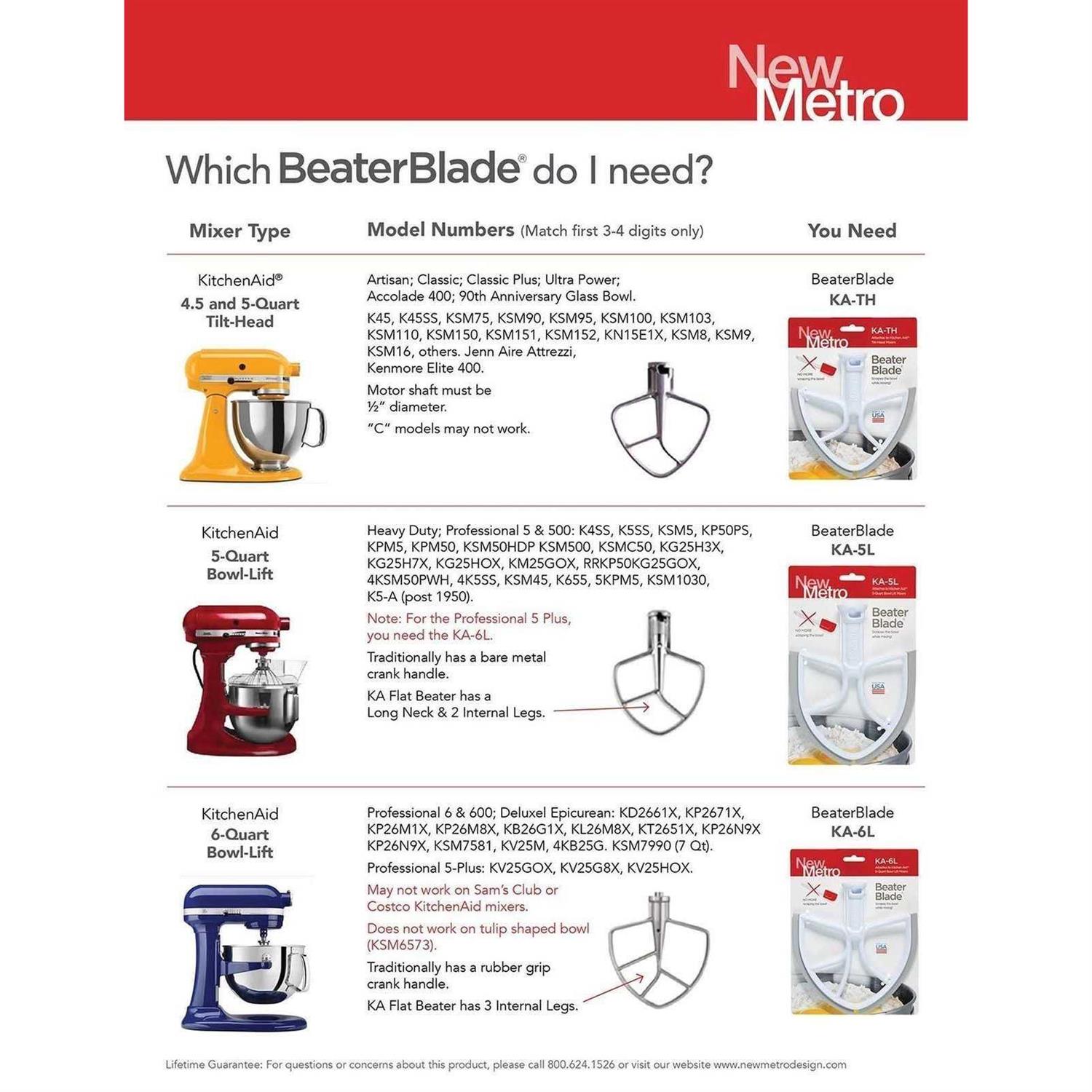 Beaterblade for 6-Quart KitchenAid Bowl-Lift Mixers