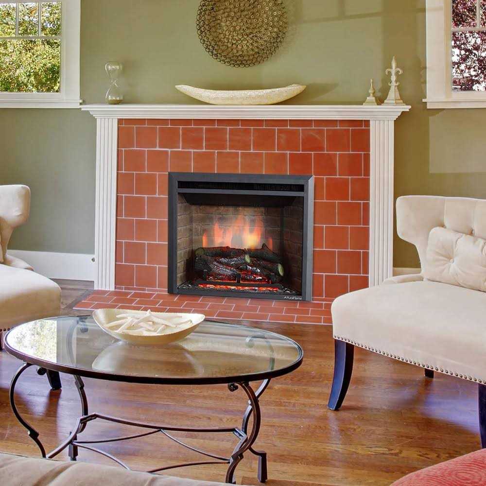 Puraflame Western Electric Fireplace Insert with Fire Crackling Sound Remote Control