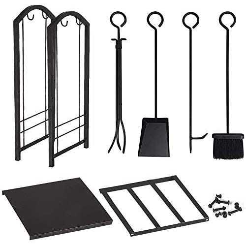 AMAGABELI GARDEN & HOME Amagabeli Fireplace log Rack with 4 Tools Indoor Firewood Holders Model Number BG268