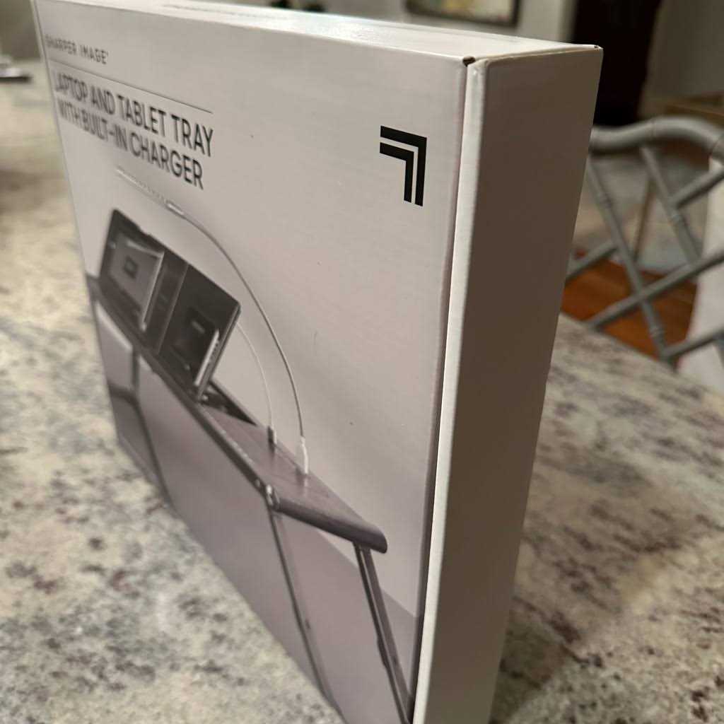 Laptop and Tablet Tray with Built-In Charger by Sharper Image