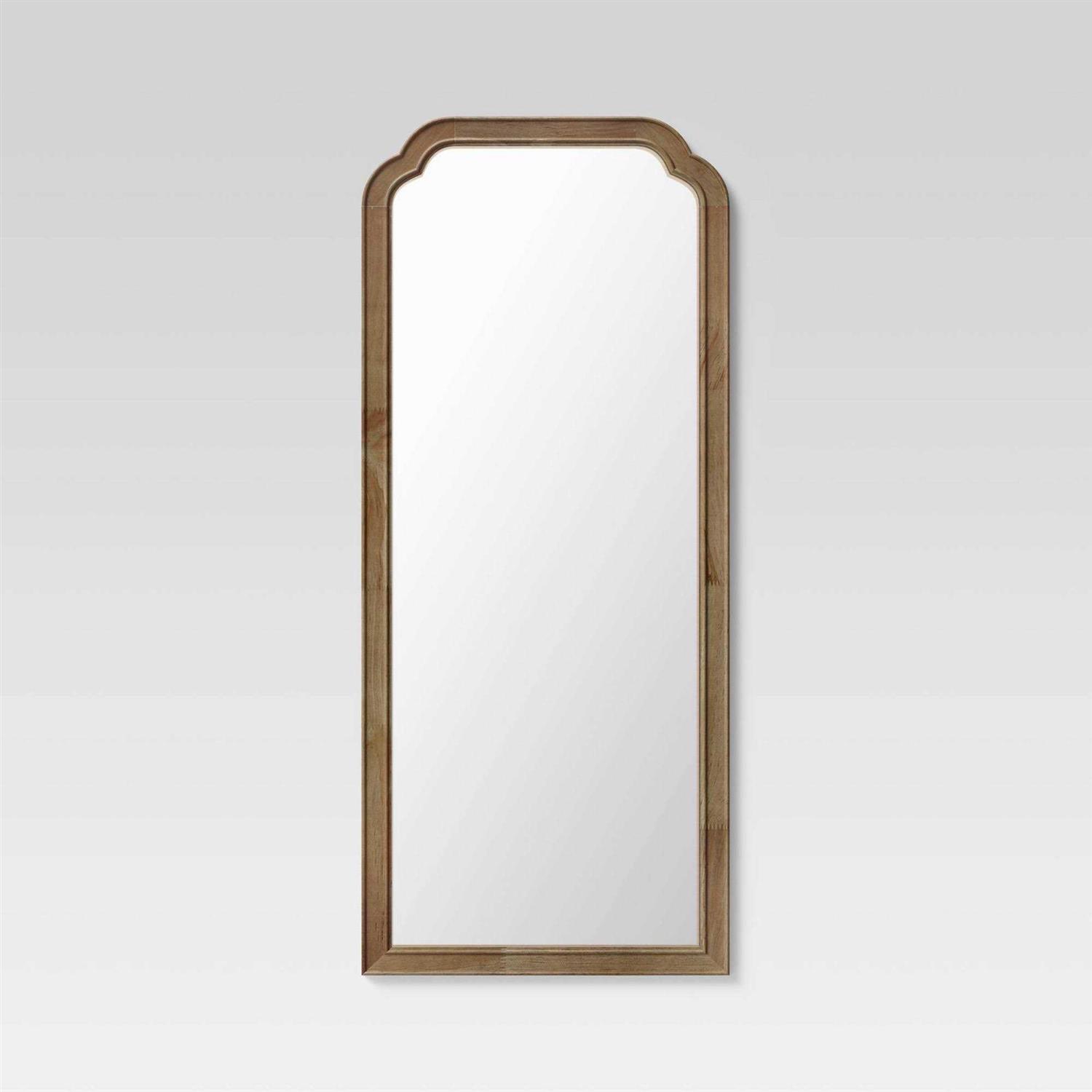 Threshold 30 x 70 Oversize Leaner French Country Wood Mirror Natural