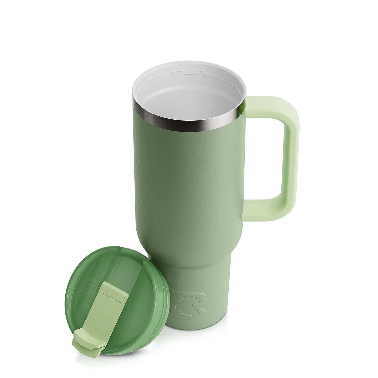 Rtic 30 oz Road Trip Tumbler Double-Walled Insulated Stainless Steel Portable Travel Coffee Mug Cup with Lid, Handle and Straw