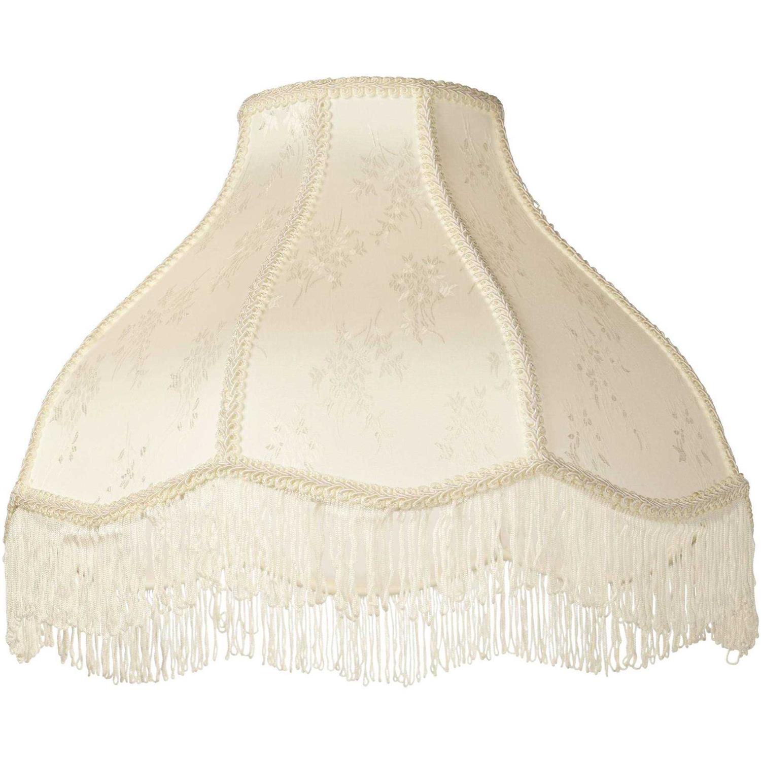 Springcrest Set of 2 Scallop Dome Lamp Shades Cream Large 6 Top x 17 Bottom x 11 High Spider Replacement Harp and Finial Fitting
