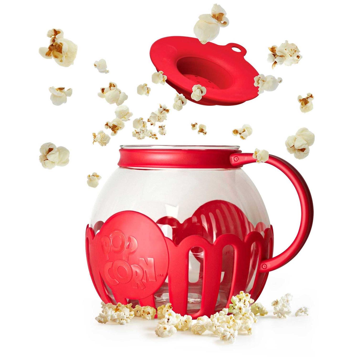 Ecolution Microwave Micro-Pop Popcorn Popper Glass 3-in-1 Lid