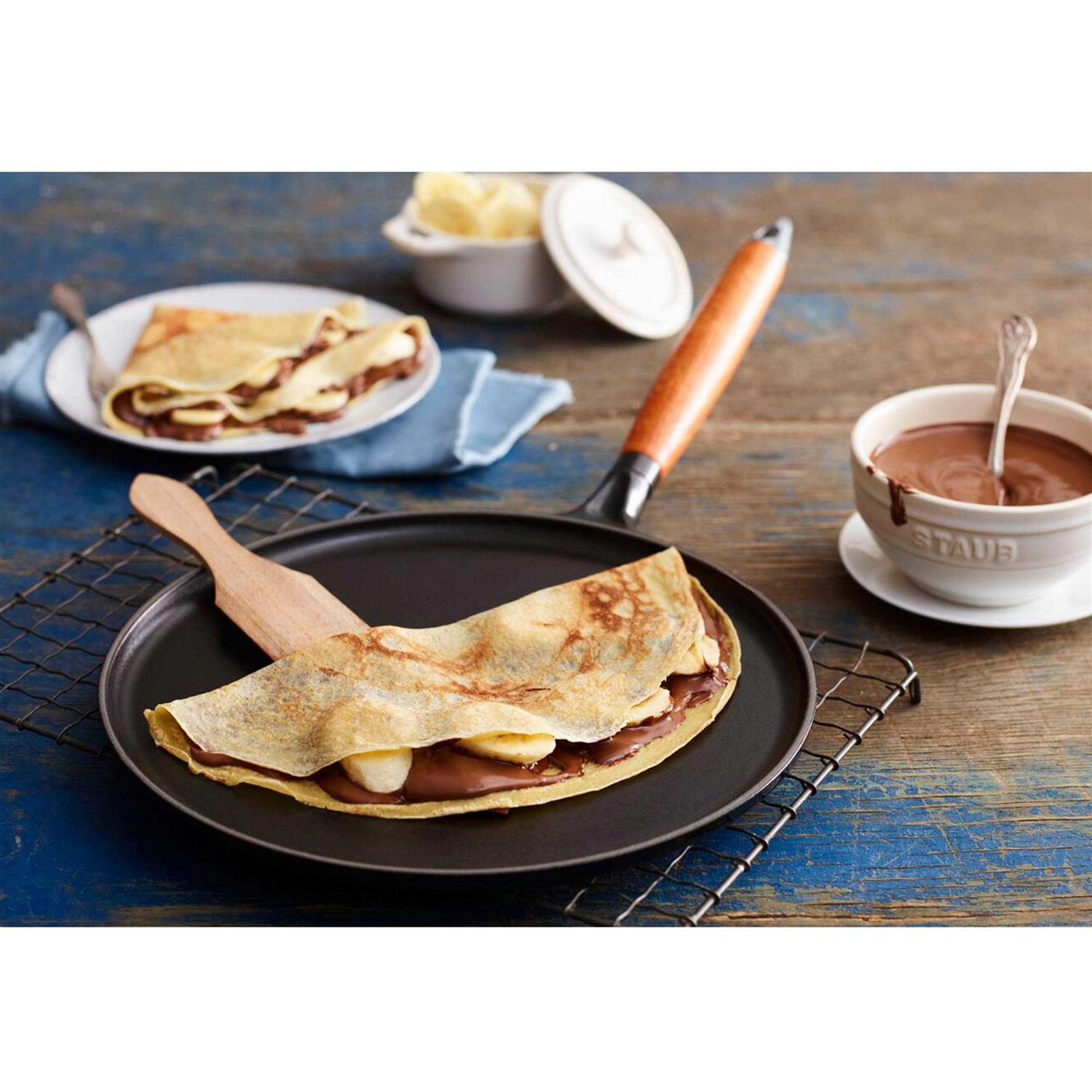 Staub Cast Iron Crepe Pan with Spreader & Spatula