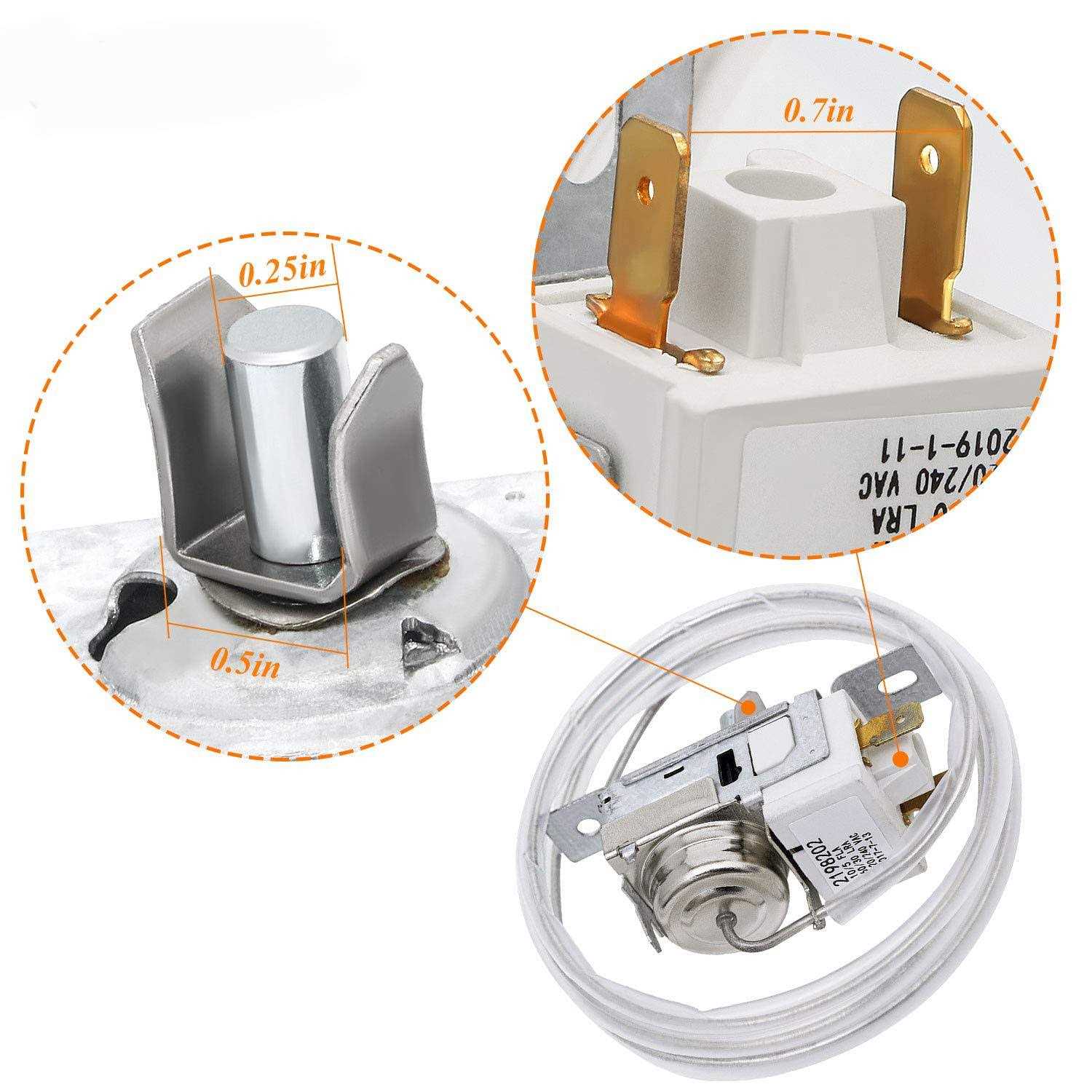 2198202 Refrigerator Cold Control Thermostat Replacement Compatible for Whirl-Pool Refrigerators Replaces 2161284 2198201 PS11739232 AP6006166