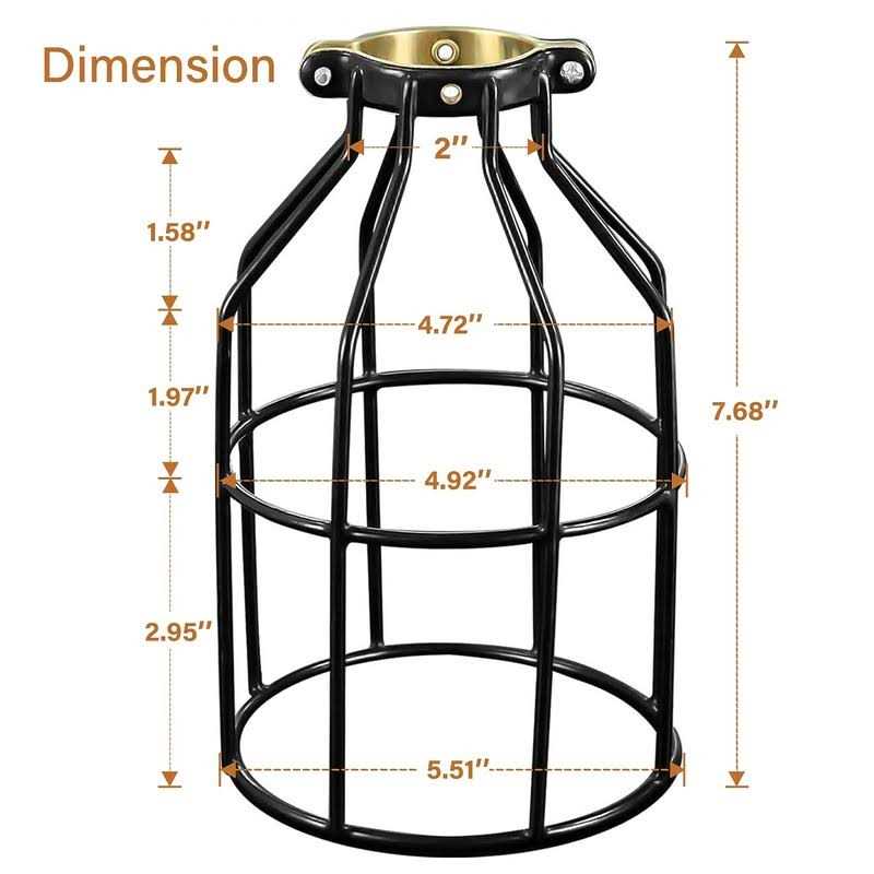 Simple Deluxe Adjustable Industrial Clamp on Metal Bulb Guard Cage for Pendant