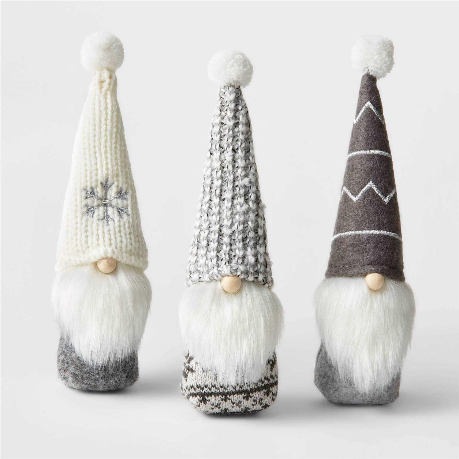 Wondershop 3ct Fabric Gnome with Gray Hat Decorative Christmas Figurine