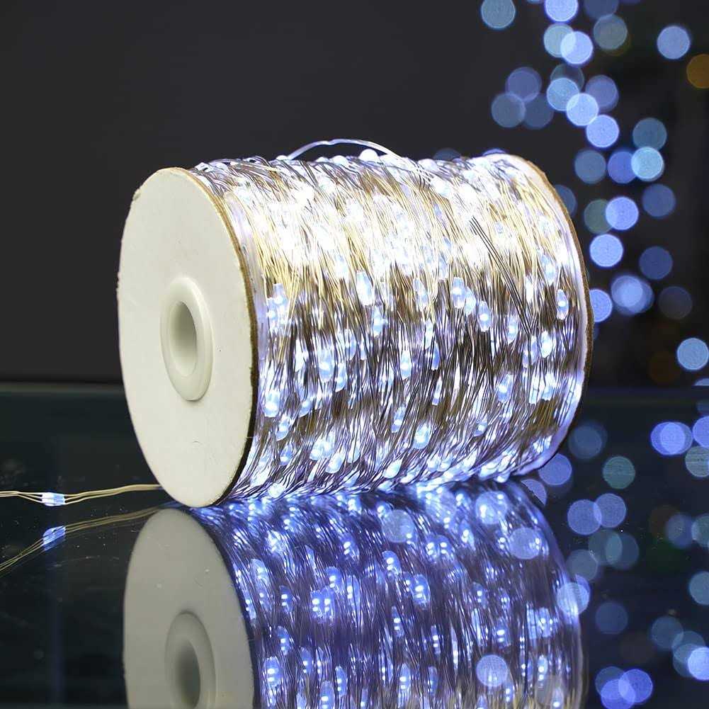 ZELUXDOT 600 leds String Lights Fairy String Lights 200ft Long Outdoor Waterproof Copper String Lights with Remote 8 Modes for Bedroom