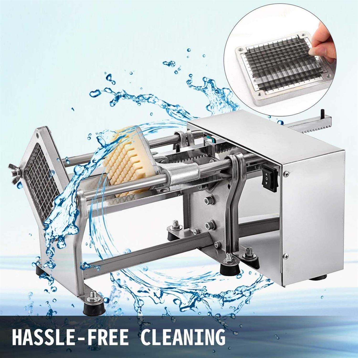 VEVOR Electric French Fry Cutter with 6mm 9mm 13mm and 8-Wedge Blade Potato Chip Cutter Machine 110V 40W Stainless Steel Electric Potato Cutter DDQTJWSP3DP000001V1