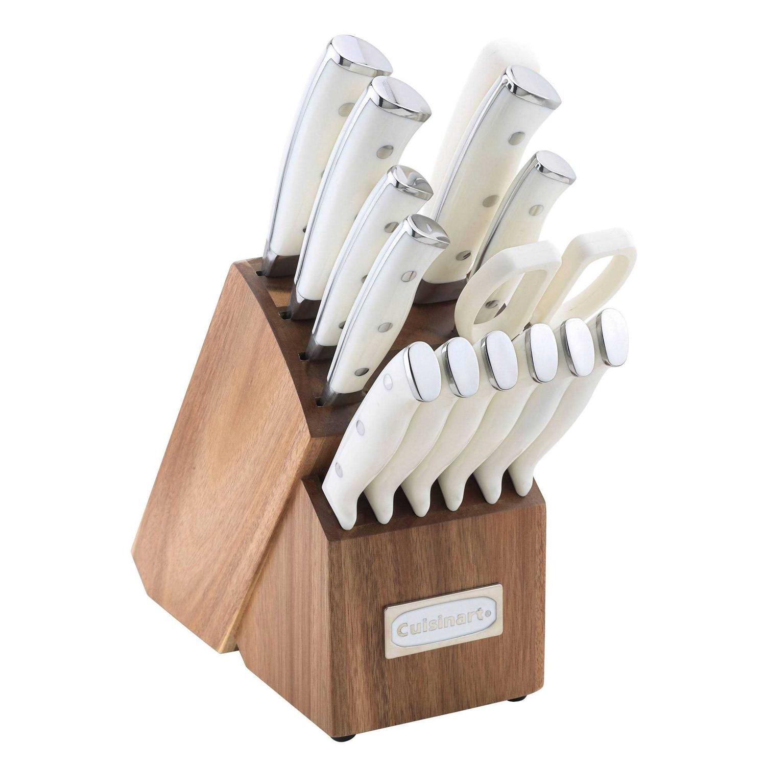 Cuisinart Classic 15pc White Triple Rivet Knife Block Set