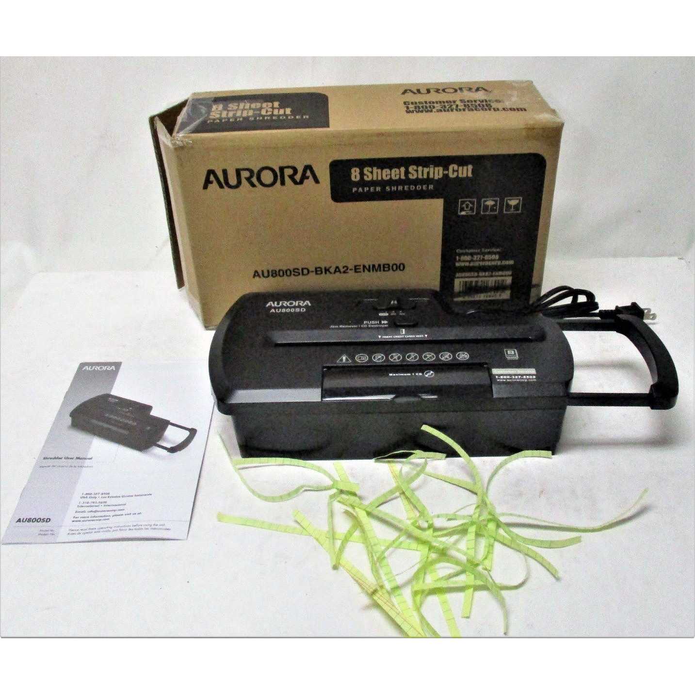 Aurora AU800SD Professional Strip Cut Paper Shredder/CD/Credit Card
