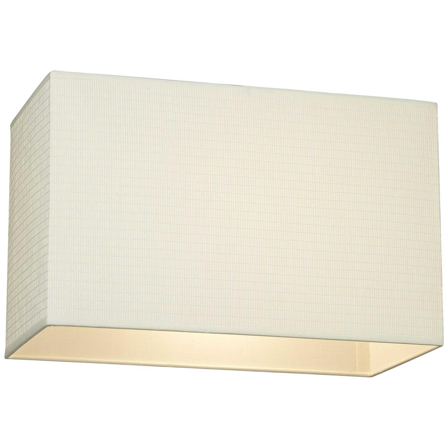 Springcrest Set of 2 Rectangular Lamp Shades Off-White Medium 16 Wide x 8 Deep x 10 High Spider with Replacement Harp and Finial Fitting 657X7