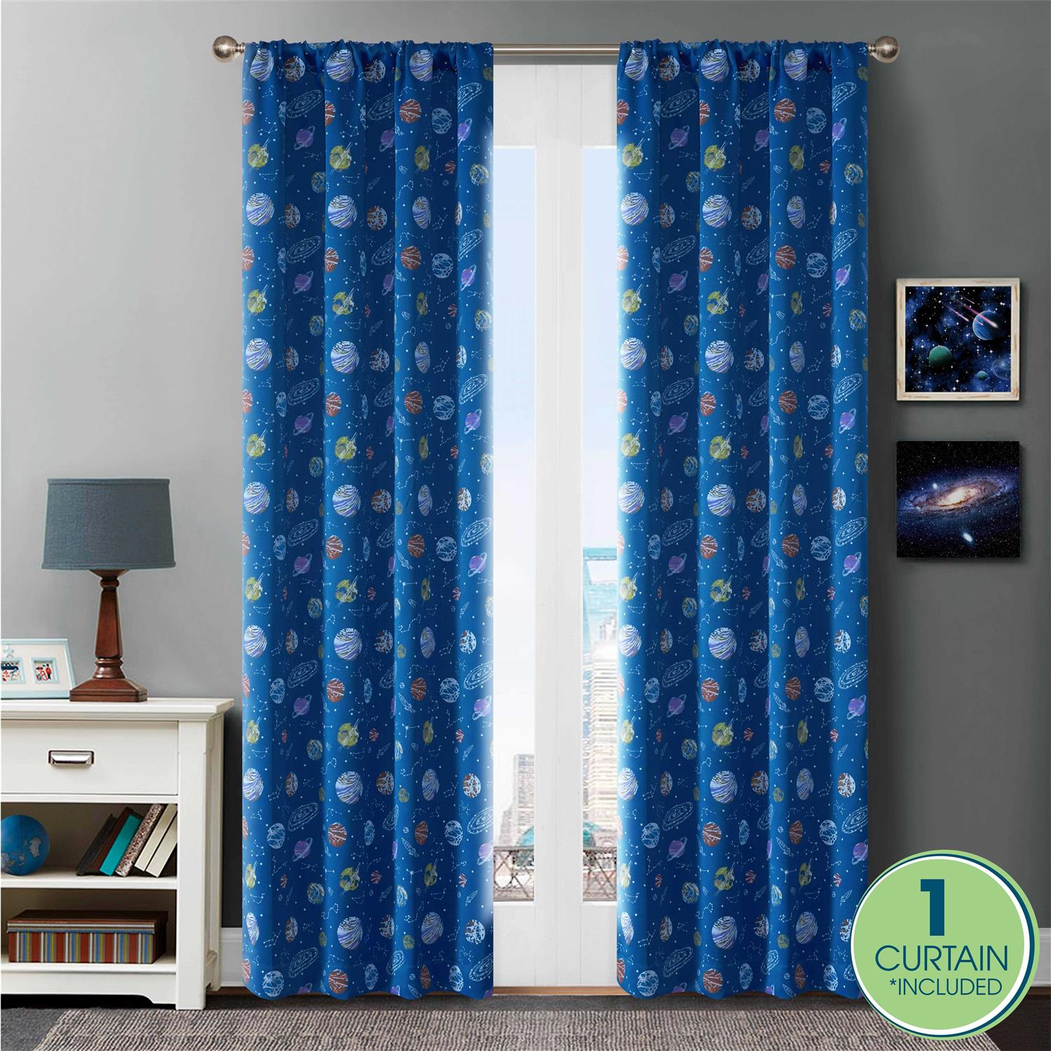 Your Zone Blackout Curtain Panel with Bonus Glow in the Dark