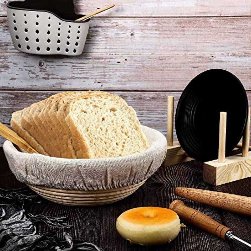 SHOTBOW 6 Packs Round Bread Proofing Basket Cloth Liner Rattan Baking Dough Basket Cover Natural Rattan Banneton Proofing Cloth
