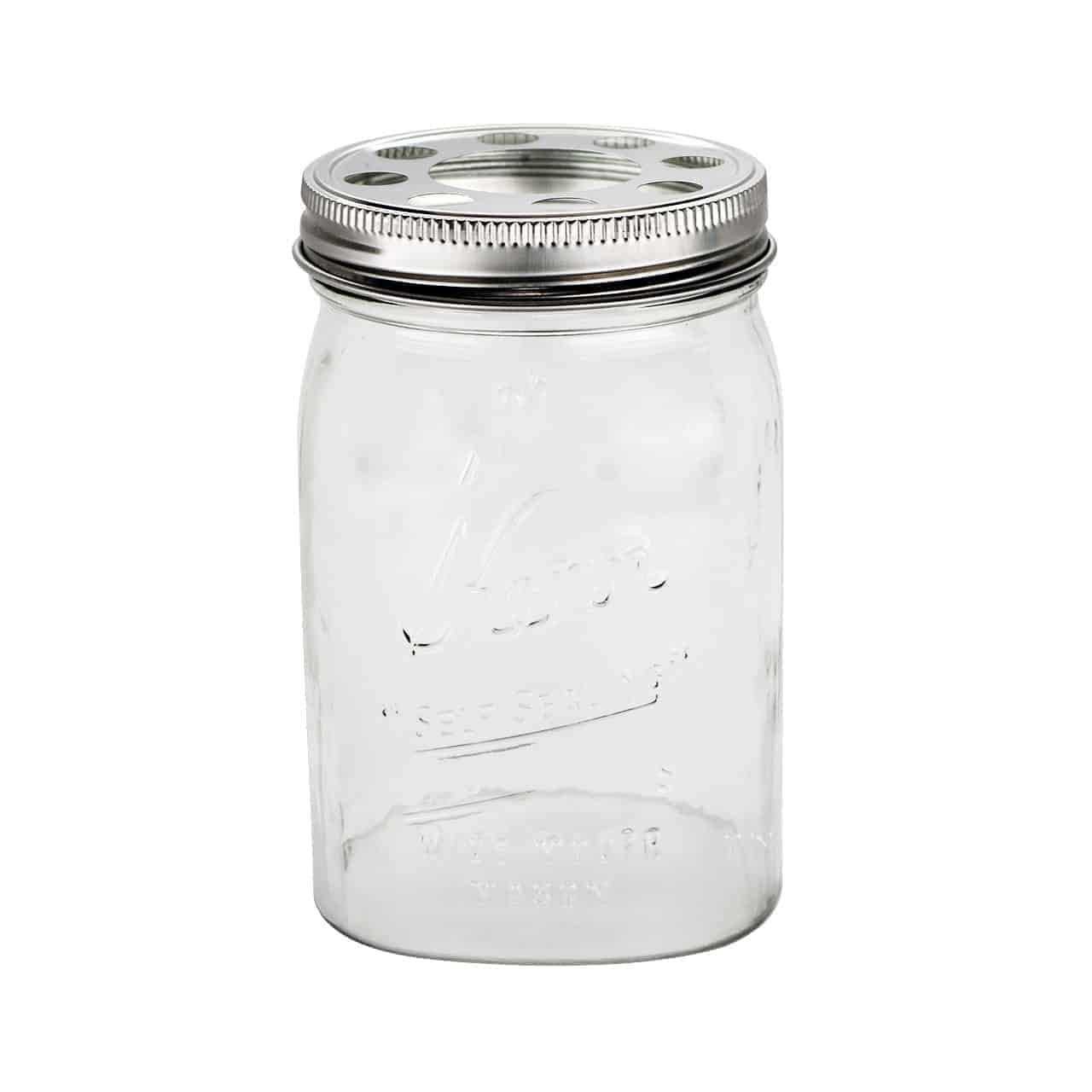 Mason Jar Lifestyle Open Bottom Mason Jar Glass Shade with 1-5/8-Inch Fitter Opening Lighting Lid