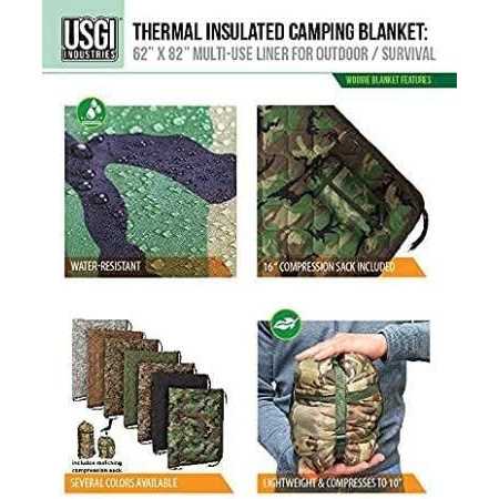Usgi Industries Military Woobie Blanket Thermal Insulated Camping Blanket