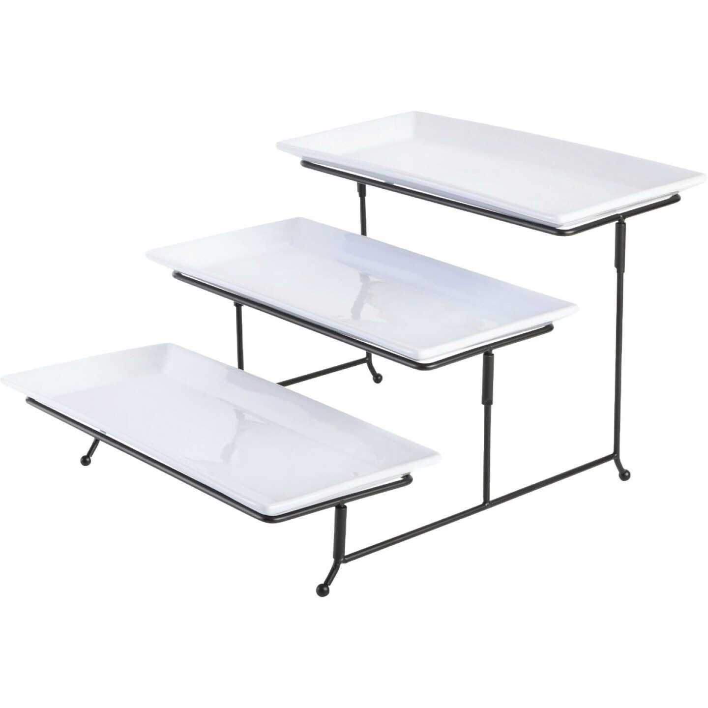 Gibson 3-Tier Plate Serving Set Gracious Dining
