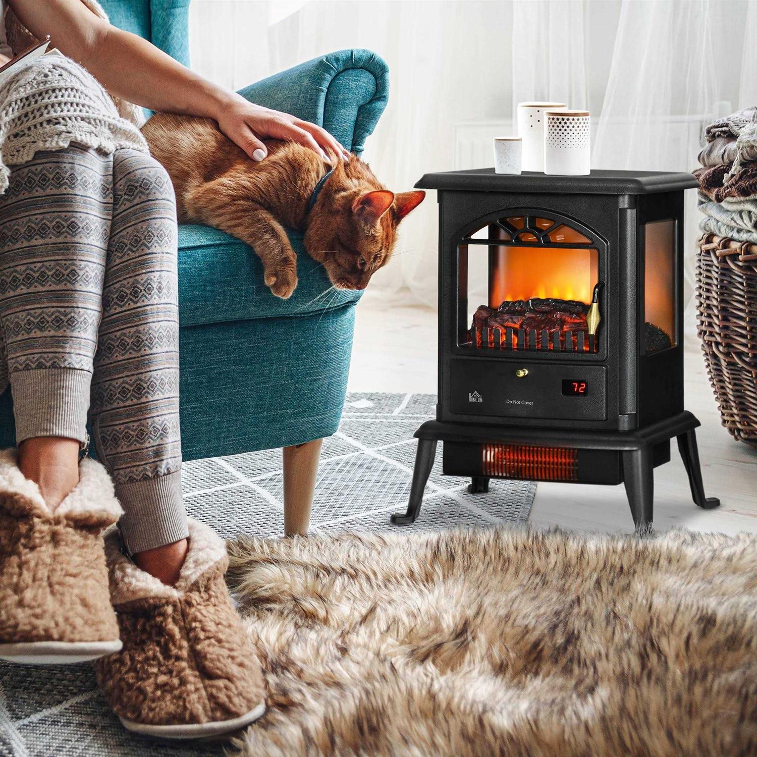 HOMCOM Electric Infrared Fireplace Stove