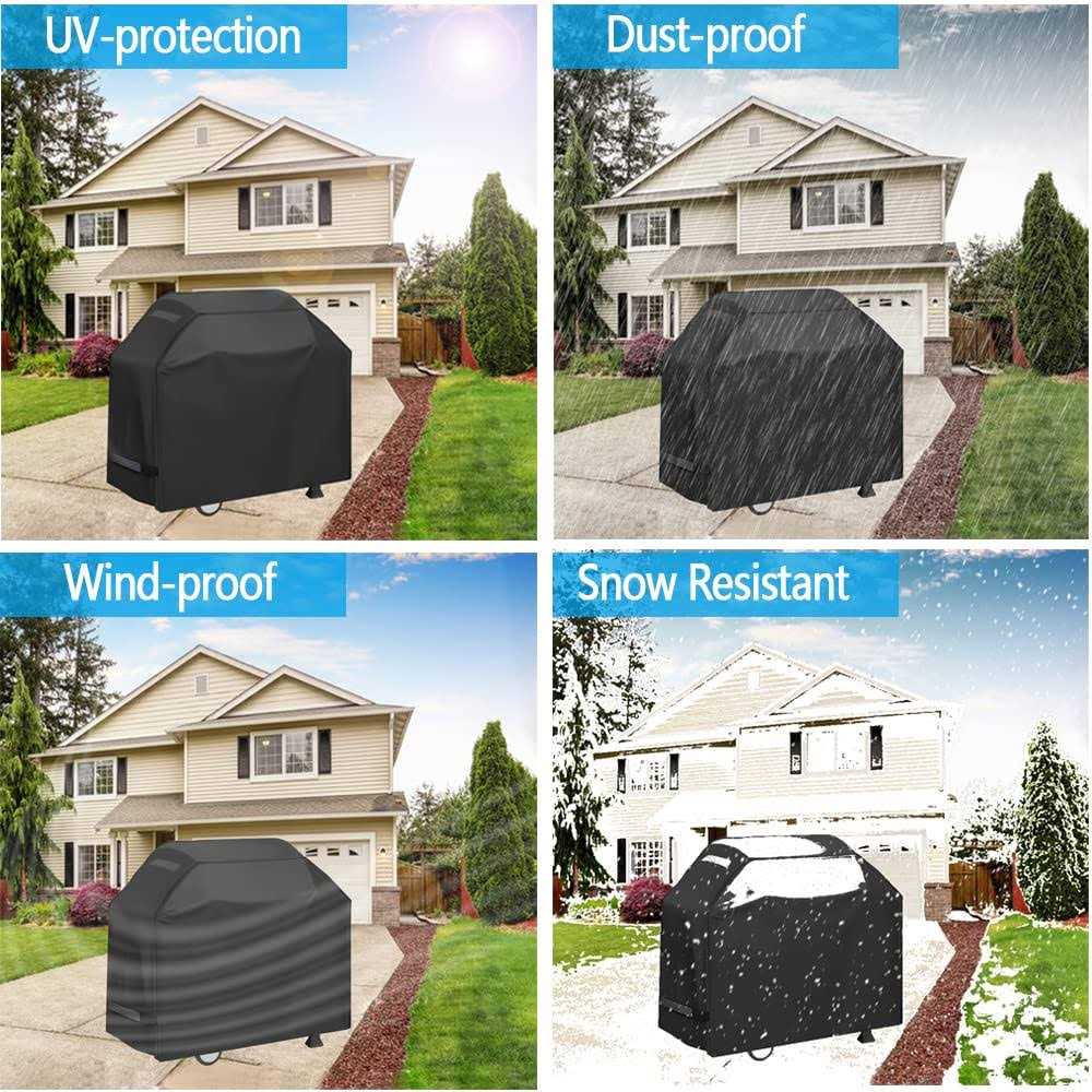 Grill Cover, Waterproof BBQ Grill Cover, 58 inch Rip-Proof and Anti-UV Barbecue Gas Grill Cover Compatible for Weber Char-Broil Nexgrill Grills and